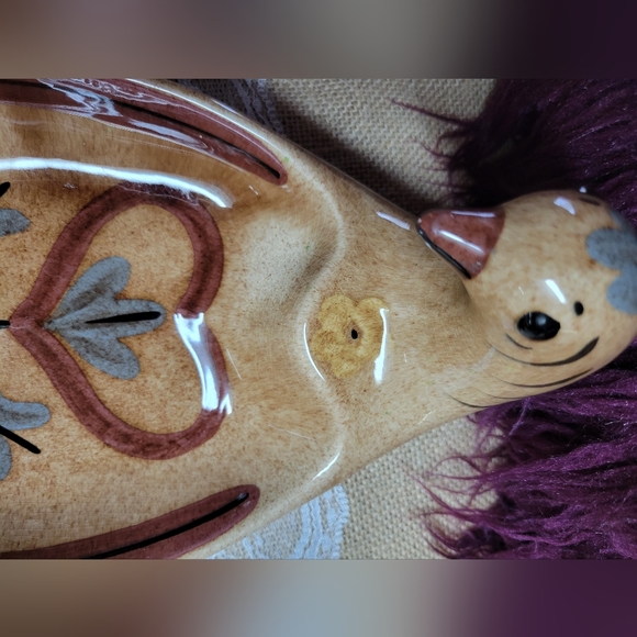 Vintage The California Cleminsons ceramic hand painted bread platter dove - Picture 8 of 15